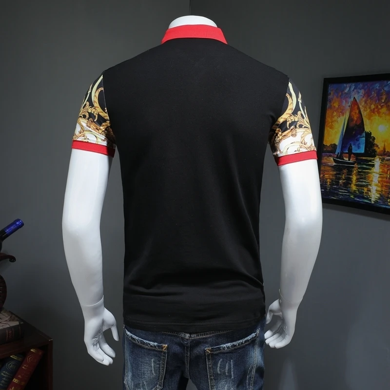 Para Hombrepolo Homme Для мужчин s одеть Camisa поло Мода Дизайн печати отложным воротником