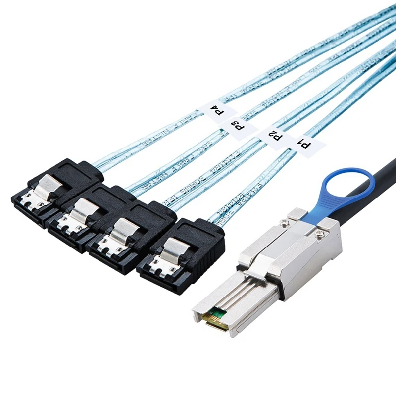 Mini Sas 26Pin (Sff-8088) Male To 4 Sata 7Pin Female Cable Host/Controller Target/Backplane 1M | Обустройство дома