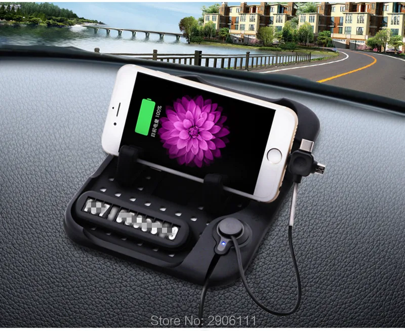 

Car accessories car phone holder USB charging silicone mat temporary parking number plate for DS DS4S DS5 DS5LS DS6 DS7