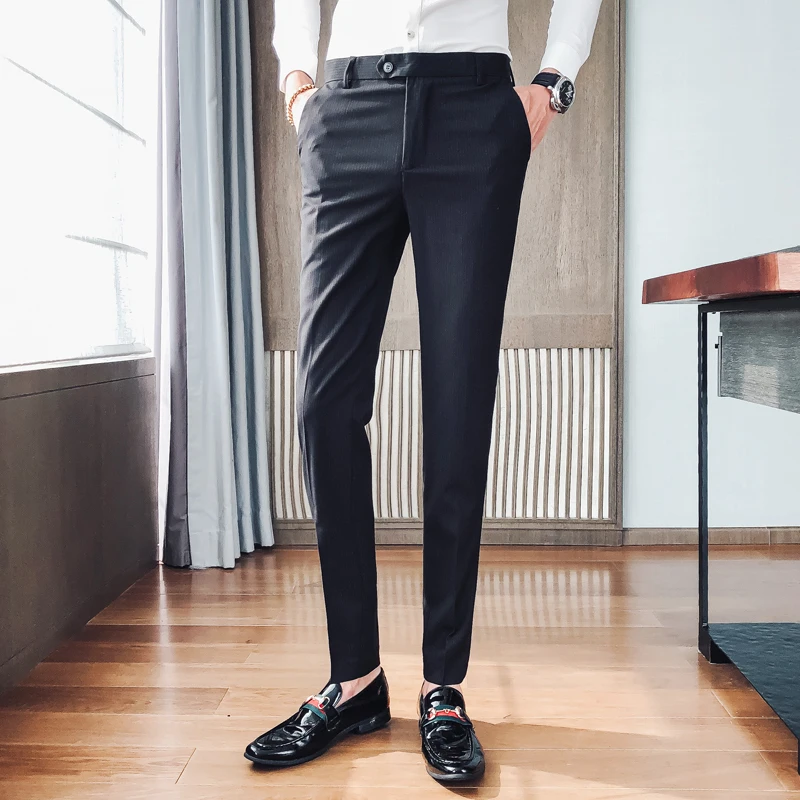 Pantalon мужской костюм для выпускного вечера 2019 в полоску брюки мужские формальные