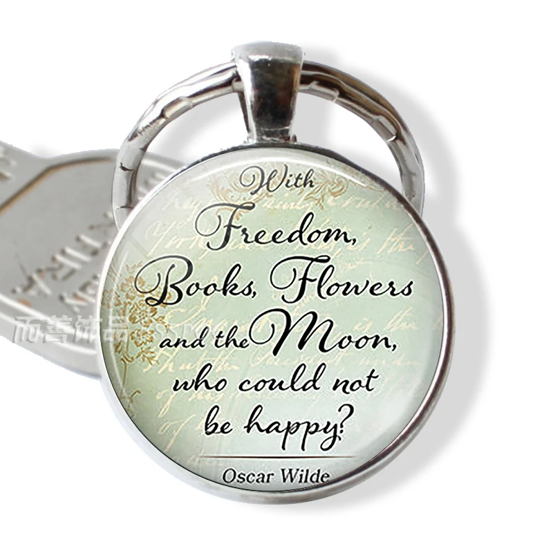 Брелок-цепочка с подвесками вдохновляющие цитаты Оскара вильда стеклянный купол