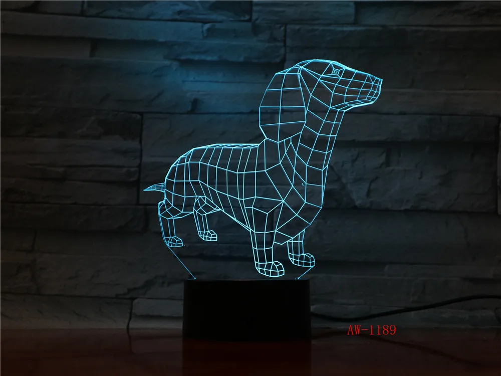 

Kawaii Animals Dog 3D Lamp LED USB Illsuion Mood Night Lighting Multicolor Touch Remote Luminaria Table Desk Light AW-1189