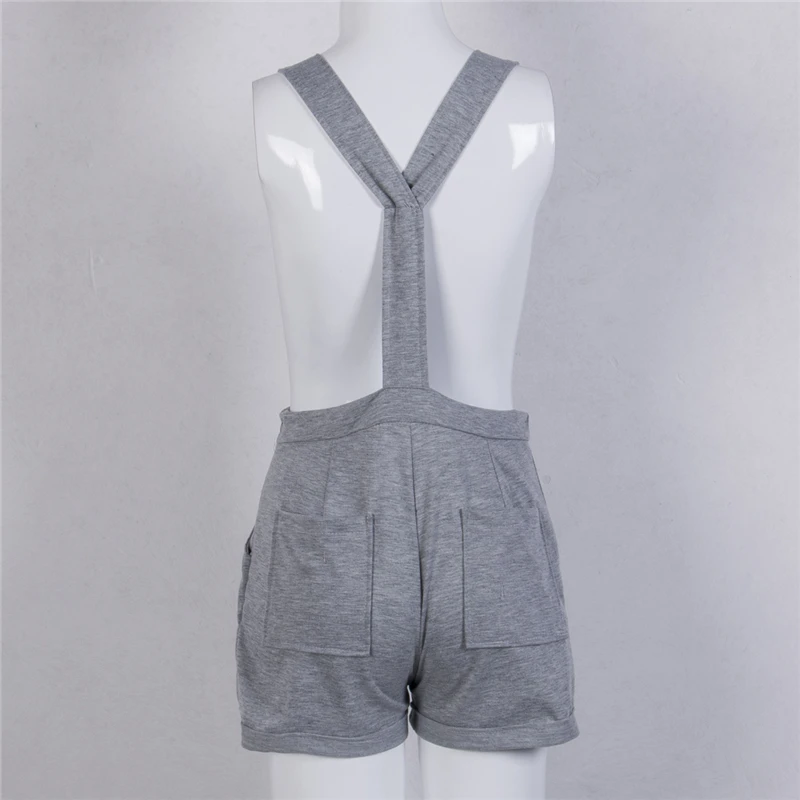 Женские облегающие шорты с V-образным вырезом серые пляжные шорты-комбинезон