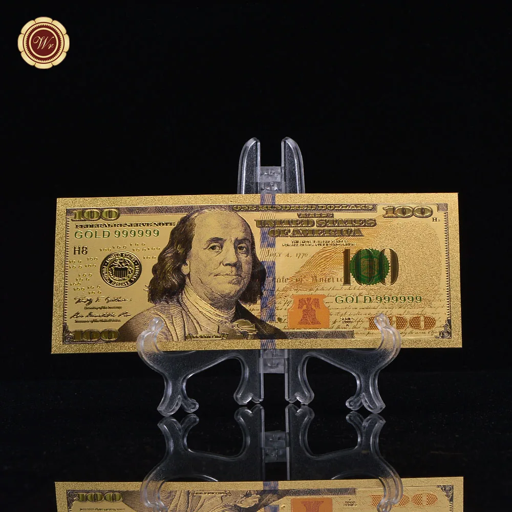 WR самые новые подарочные товары в американском мире 24k позолоченные 100 бумажные