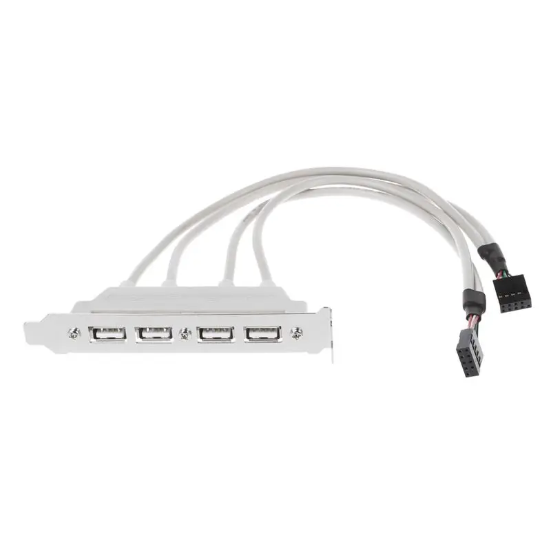 Двойная материнская плата 9Pin заголовок в 4 порта USB 2 0 Женский кабель кронштейн PCI