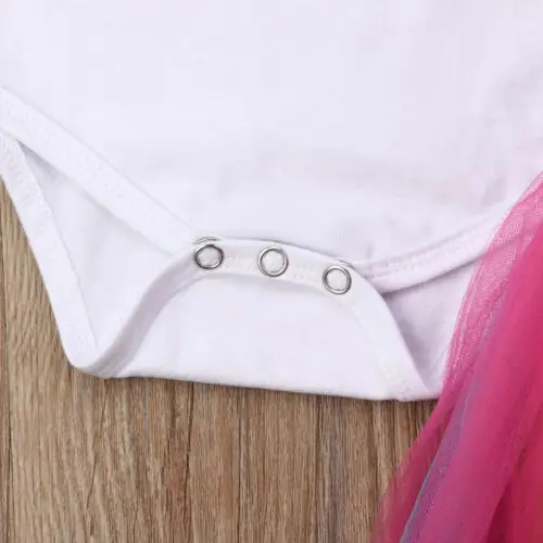 Newborn Baby Girl Birthday Romper Bodysuit Rainbow Lace Skirt Tutu Outfit 0-18M | Детская одежда и обувь