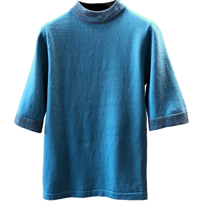 Shiny Lurex Sweater Women Hot Sale Short Sleeve Pullover Basic Sweaters 2019 Korean Style Knit Tops Femme | Женская одежда