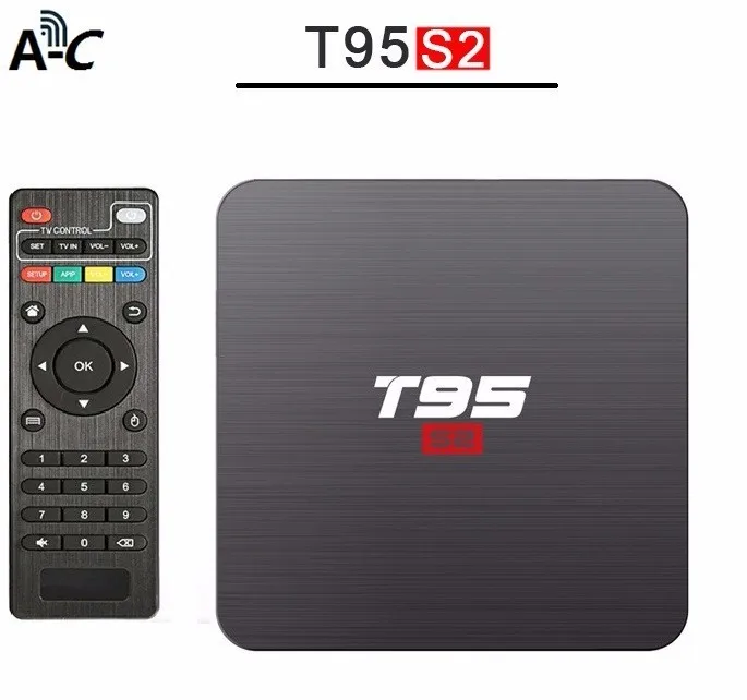 Новый T95 S2 Смарт ТВ приставка Android 7 1 Os добавьте 2 Гб оперативной памяти 16