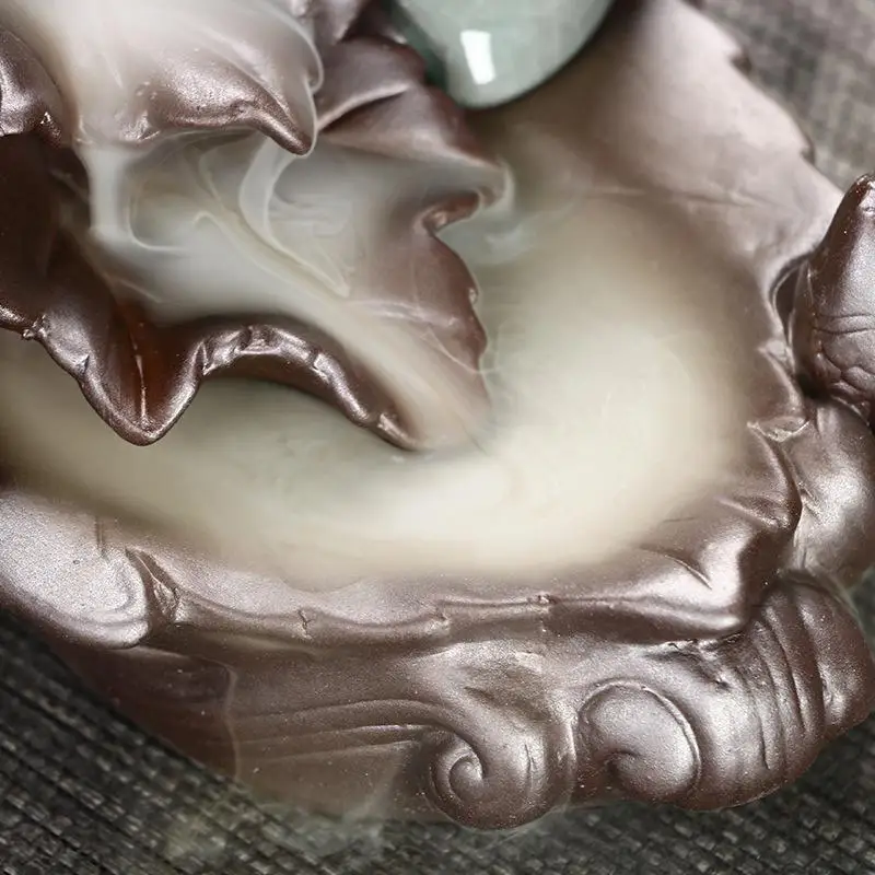 

The Little Monk Incense Burner Smoke Waterfall Backflow Stick Incense Holder Gourd Ceramic Censer Home Office Incense Crafts