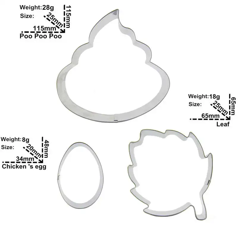Формы для вырезания бисквитов яйца Листьев 3 предмета | Дом и сад