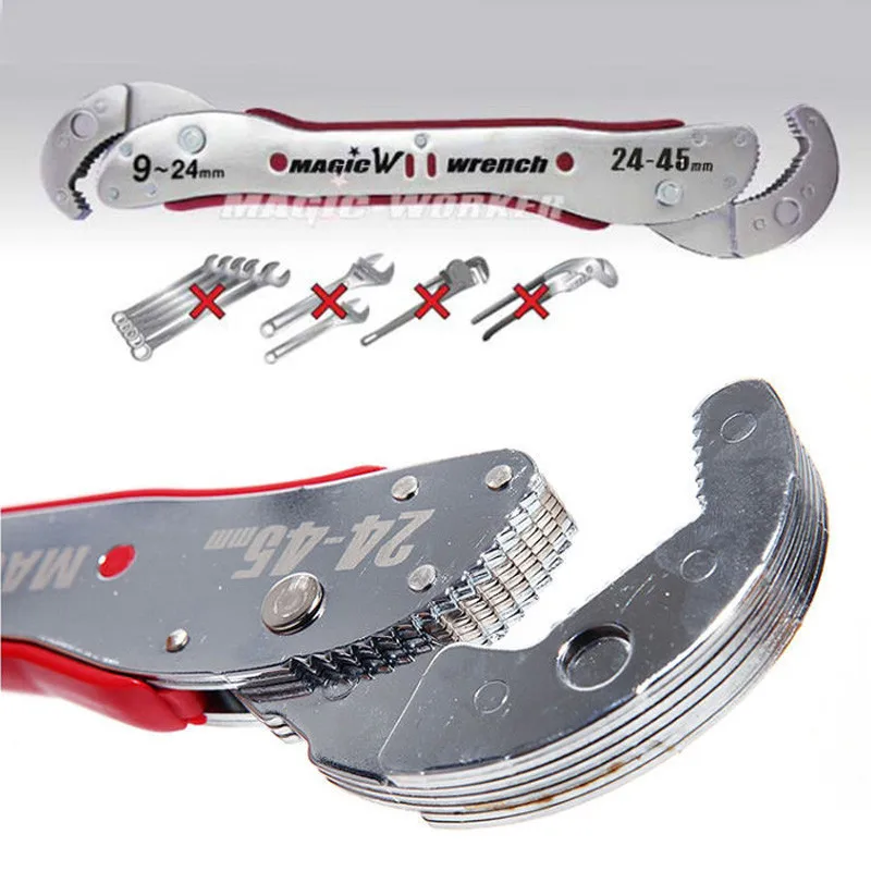 

FINDER 9-45mm Hook Type Double End Magic Adjustable Wrench Multi Functional Spanner Tools Bionic Universal Household Hand Tool