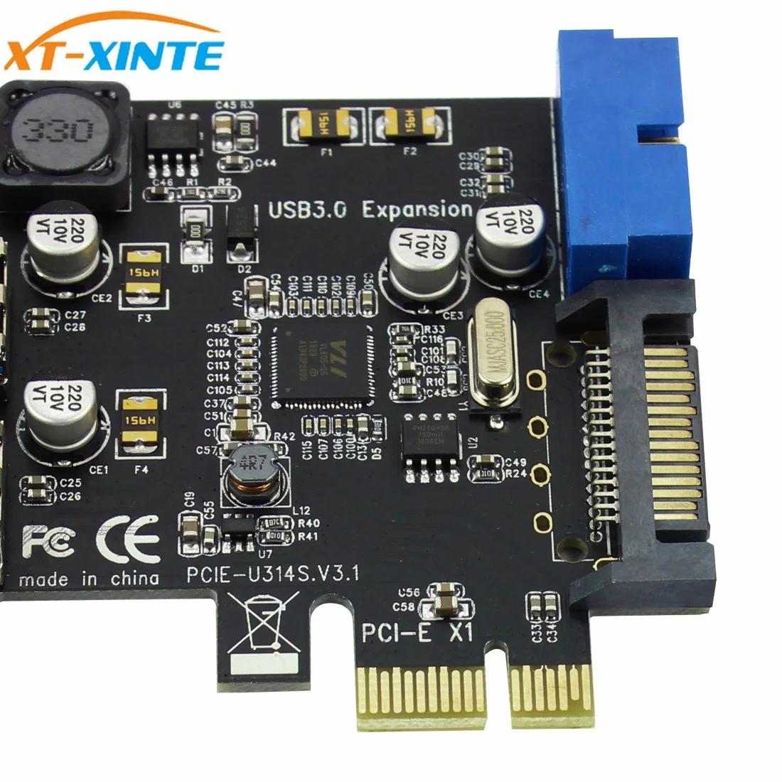 Расширительная карта PCIE для ПК с 2 портами USB 3 0 фронтальный 19/20PIN интерфейс PCI E
