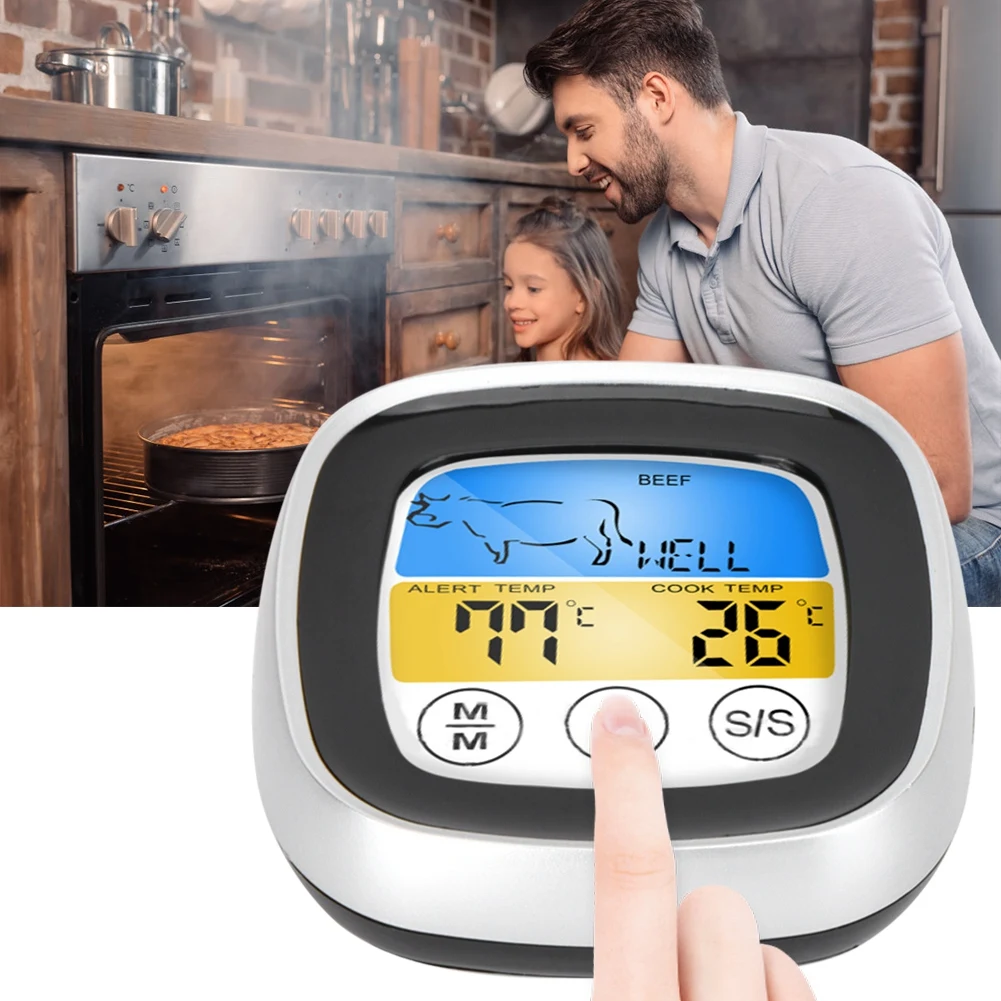

Strong Magnets Digital Meat Thermometer For Oven Bbq Grill Kitchen Food Smoker Cooking Probes Timer With Stand