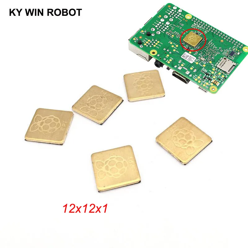 

5pcs/lot Pure Copper Slice Heat Sinks with Logo Cooling Fin Kit Dedicated Copper Heatsink For Raspberry PI 3 Model B