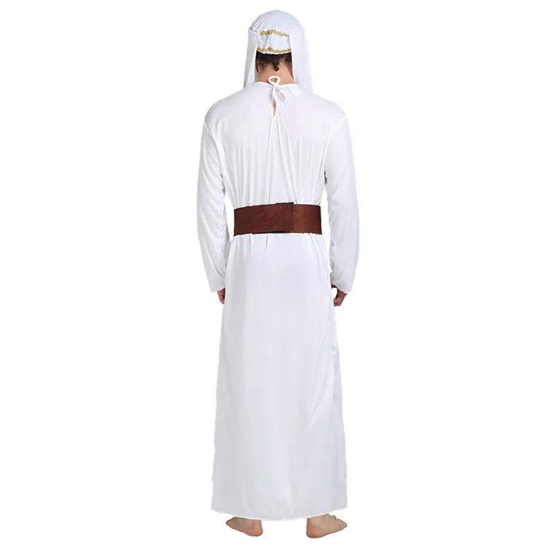 

White Adults Men Arab King Dubai Prince Cosplay Stage Performance Robe Role Play Masquerade Party Christmas halloween costume