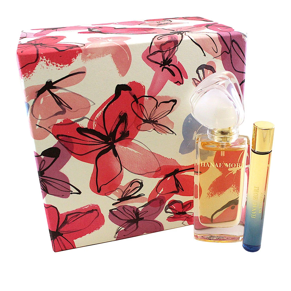 Hanae Mori Butterfly 2 шт. Подарочный набор (Туалетная вода Spr 3 4 унц. + Eau De Parfum роликовый шар 0