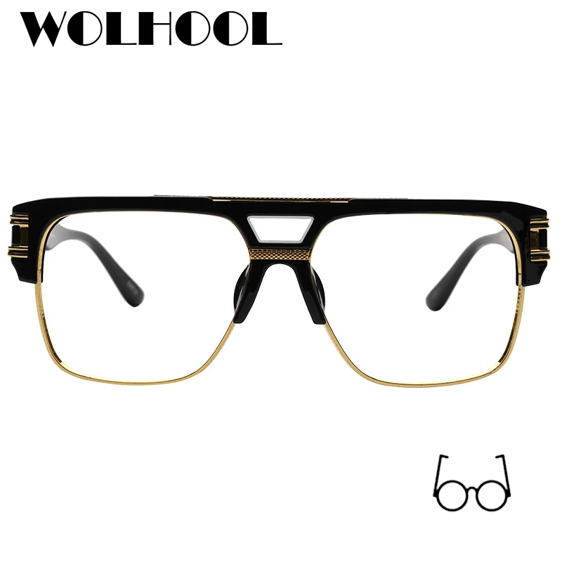 Винтажные квадратные негабаритные прозрачные черные линзы очки женские