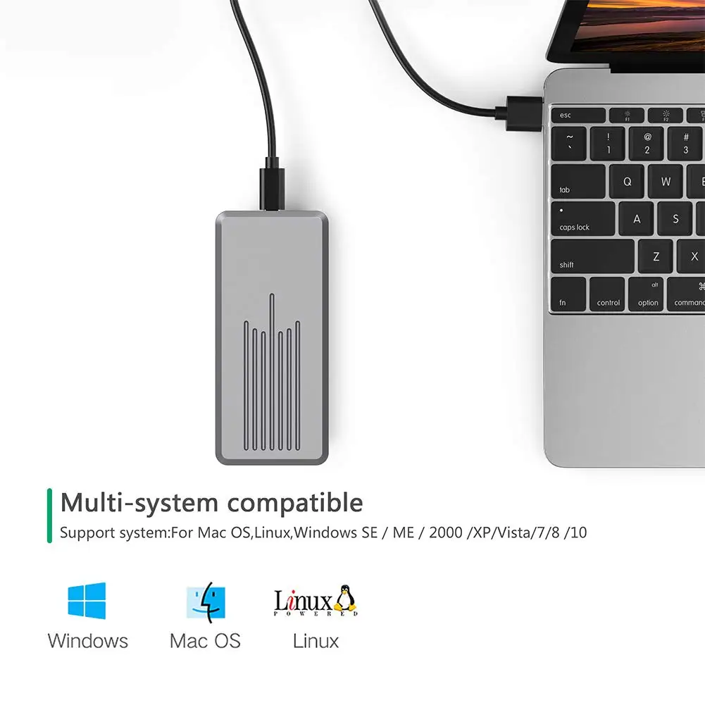 M.2 Nvme To Type-C Enclosure M Key Ssd Usb C Case With Two Cables 10 Gbps 3.1 Gen 2 High-Speed Transfer Pcie S | Компьютеры и офис