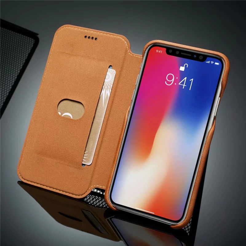 Ударопрочный чехол для телефона iPhone XS Max 6s 7 8 Plus Магнитный с откидной крышкой и