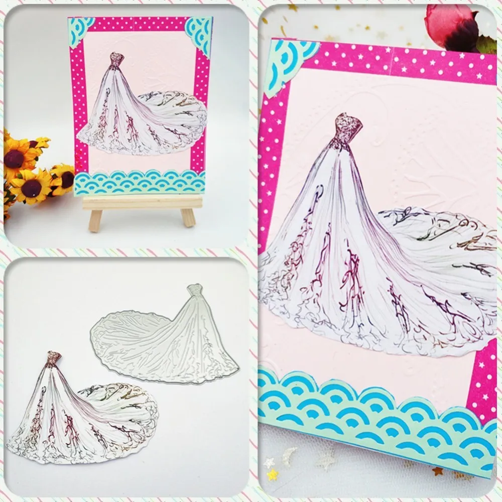 Свадебное платье принцессы Скрапбукинг Сделай Сам тиснение День Святого