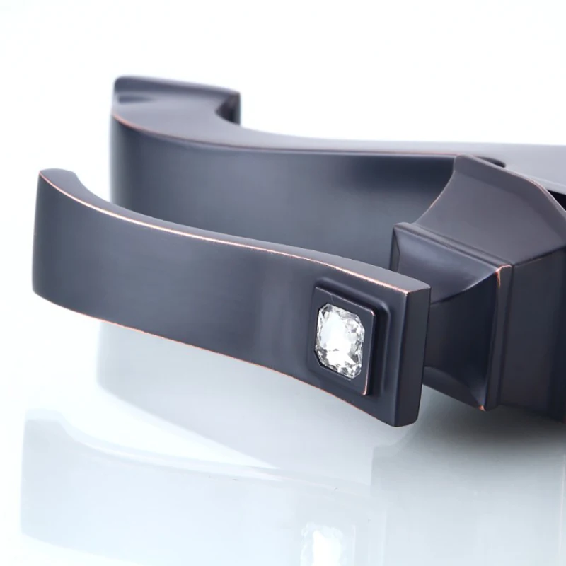 Кран для ванной комнаты черный с одной ручкой горячий холодный переключатель