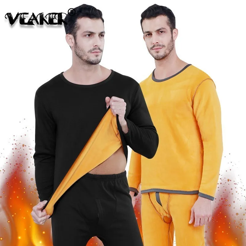 

Winter Velvet Thicken Thermal Mens Fleece Underwear Set Warm Layered Clothing Pajamas Thermos Male Autumn Long Johns Thermo Sets