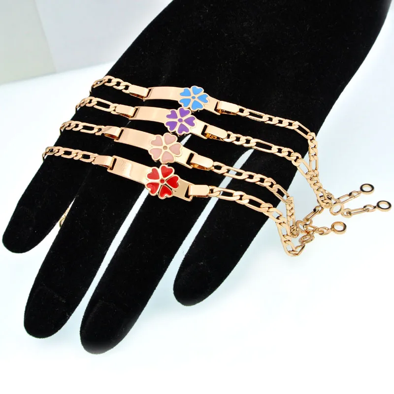 Цветной браслет с сердечком золотой детский детские украшения для крещения