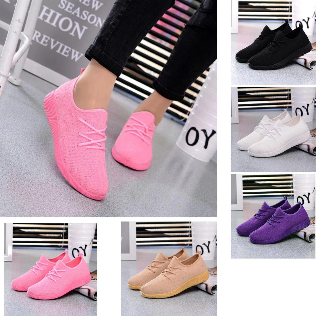 Женские кроссовки из Вулканизированной Ткани повседневные сетчатого материала