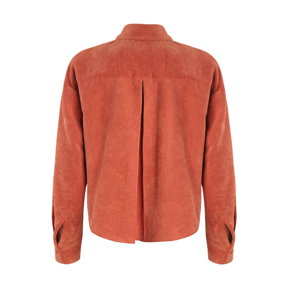 HDY Haoduoyi Pure Corduroy Collar Long Sleeve Shirt |