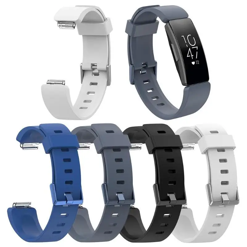 Силиконовый регулируемый умный Браслет ремешок для часов на замену Fitbit Inspire/Inspire