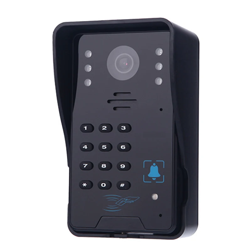 7 дюймов Tft Rfid пароль видео домофон дверной звонок с ИК камерой 1000 ТВ линия система