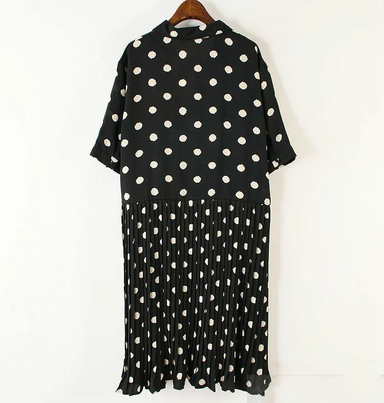 2019 новый шаблон Laepl короткий рукав точка печати лоскутное пуловеры однобортный