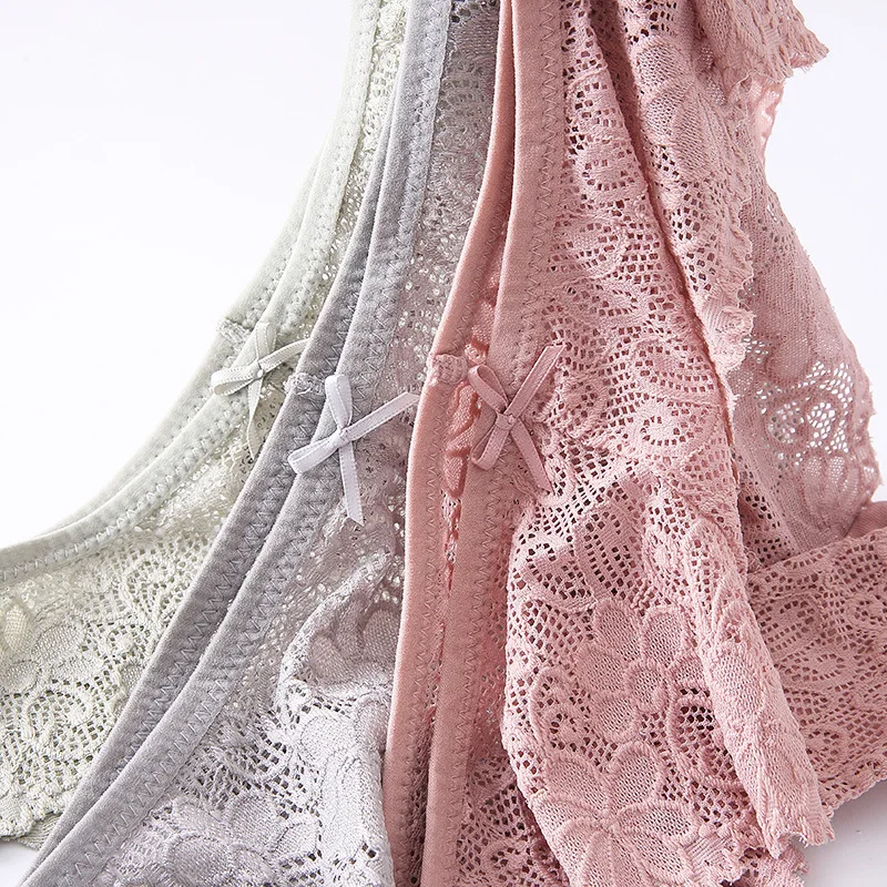 3 шт./партия сексуальные трусики Трусы в форме T-образной формы дышащие кружевное