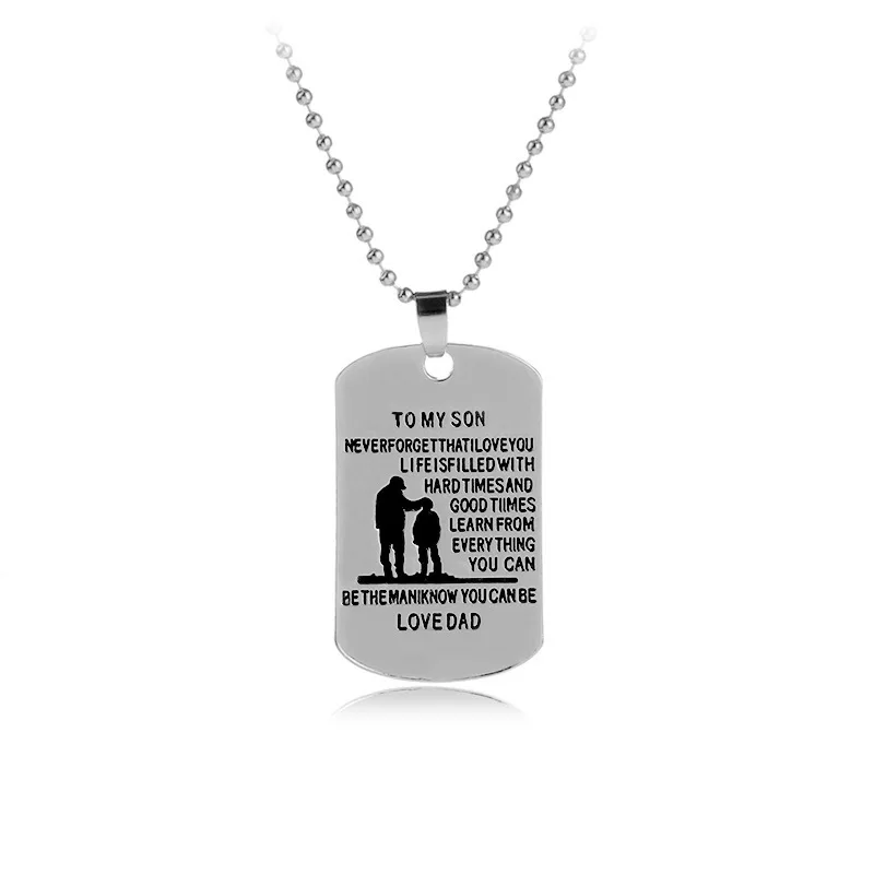Trend Accessories Alloy Tag Letter Necklace TO MY SON LOVE DAD Father's Day Gift CHA535 erd jewelry choker kolye groot boho |