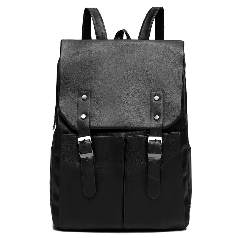 

Men Backpack PU Leather Waterproof Backpack Fashion Travel Bag Preppy Style Casual School Bag For Teenagers Laptop Backpack