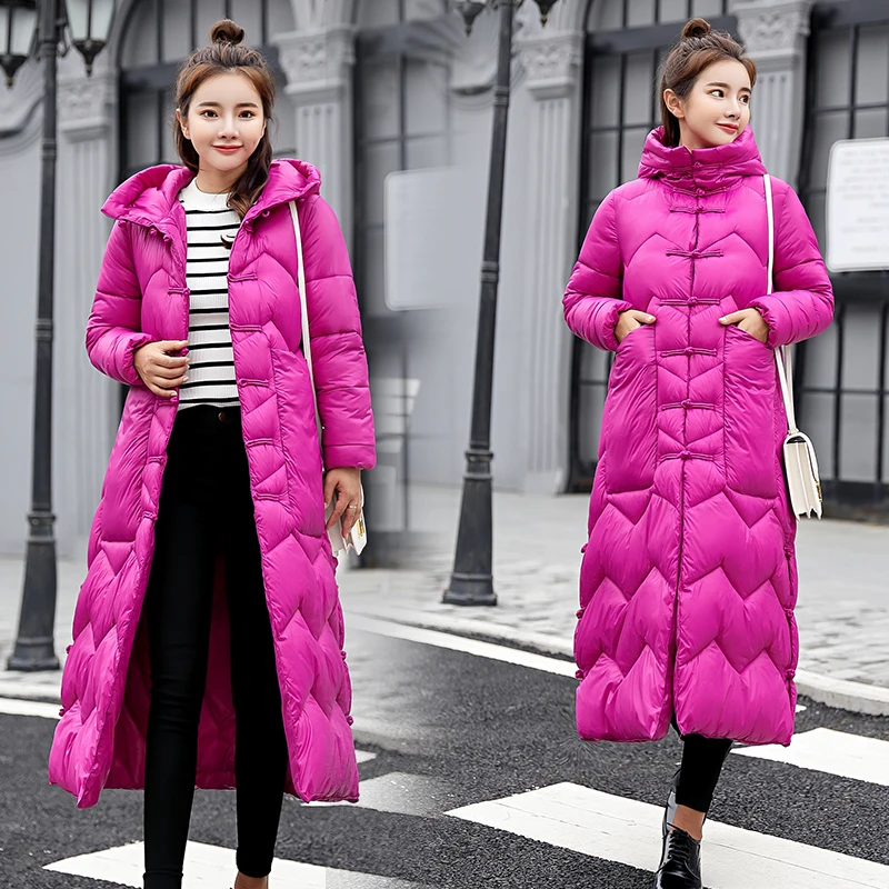 Winter Down Cotton Coats Woman Jacket Mujer Thickening Loose Elegant 2018 X-long Windproof Warm Women Outwear Thick Parkas ls127