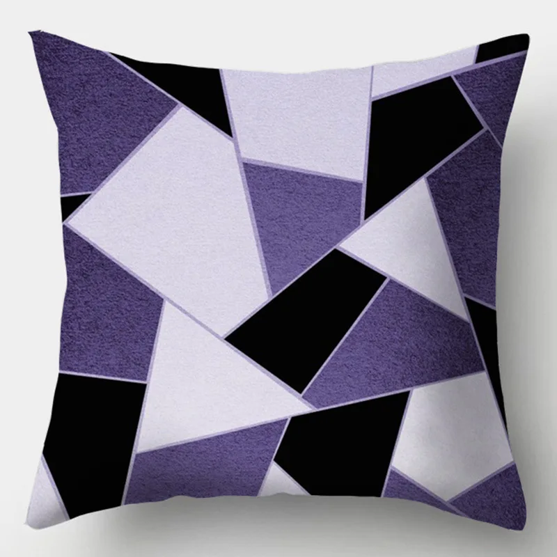 

Purple Geometric Decorative Cushion Cover Pillow Pillowcase Polyester 45*45 Throw Pillows Home Decor Pillowcover 40846