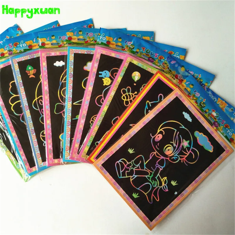 Happyxuan 10 шт./партия 12 5*17 5 см магический Скрап рисунок Бумажные Игрушки Два в одном