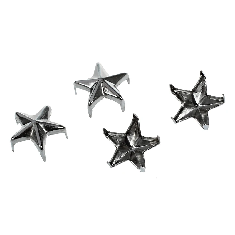 Новые 100 шт серебряные заклепки в виде звезд гвоздики 9 мм|Заклепки для одежды| |