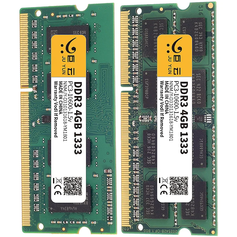 Ju Yun DDR3 4GB 1333 MHz RAM память ноутбука 1066 1600 ноутбук компьютер совместимый 2GB 8GB