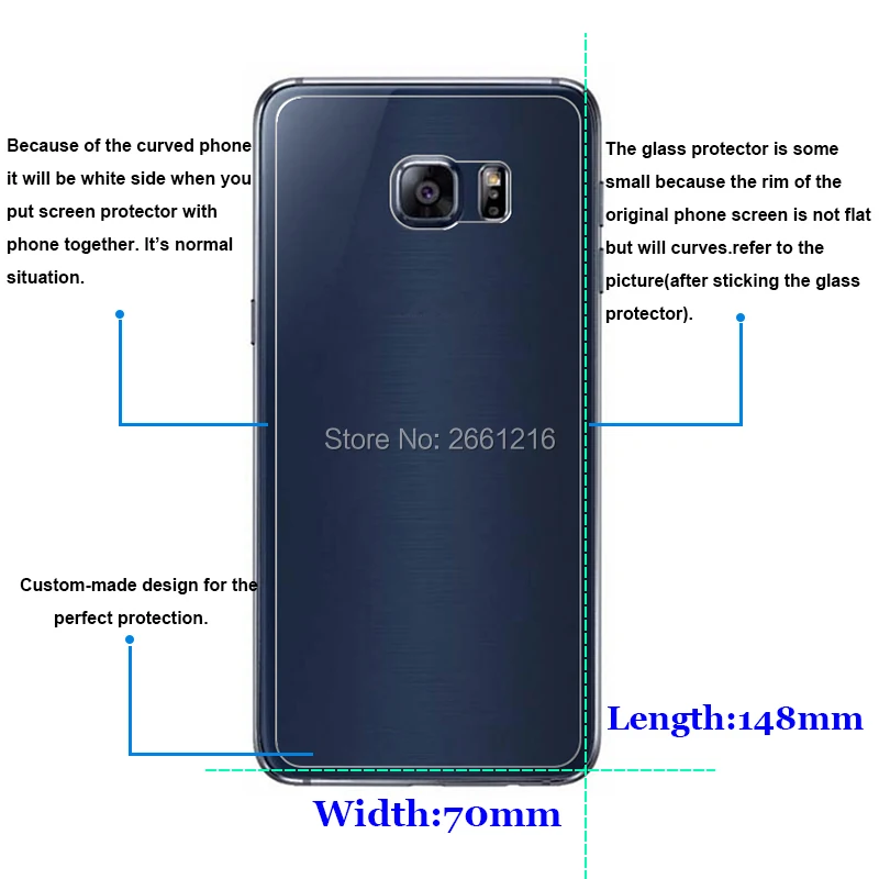 Для Samsung Galaxy S6 edge+ сзади высококачественное закаленное защитное стекло 9h 2.5D для Edge