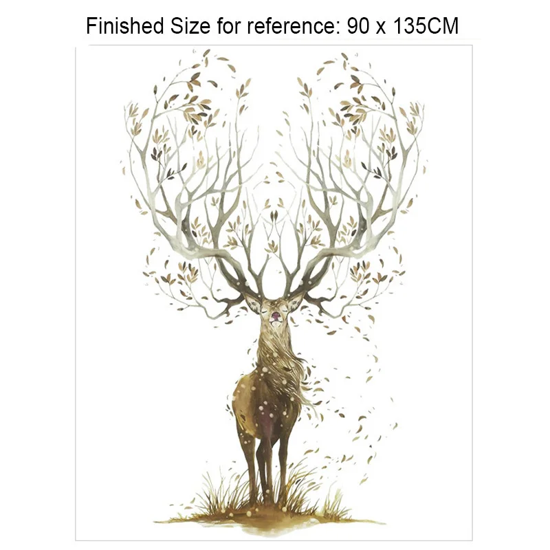Creative Elk Wall Stickers Living Room Bedroom Wallpaper Poster Art Large Tree Elk's Horn Grass Graphic Decoration Decals | Дом и сад