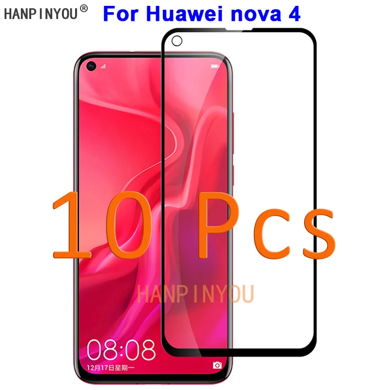 10 шт./лот для Huawei nova 4 6 Дюйма 9H твердость 2.5D полное покрытие закаленная Защитная