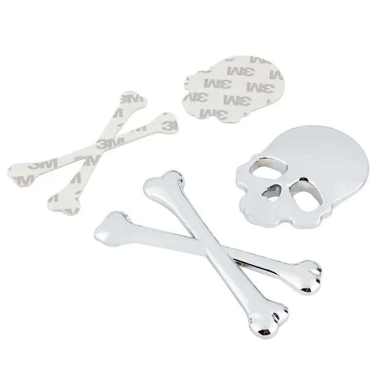 Новый 3D 3M металлический череп скелет скрещенные кости автомобильный мотоцикл