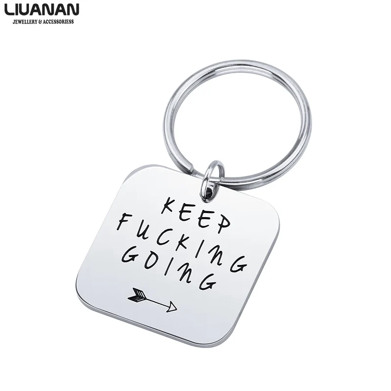 

Inspirational Gifts Men Keep Going Keychain Gift Keychains For Key Engraved Key Tag Motivational Gifts Stainless Steel Jewelry