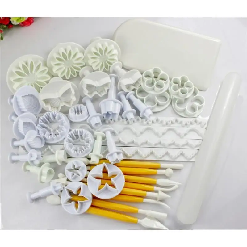 Резак для печенья инструмент украшения торта плунжера Fondant rolling pin DIY Sugarcraft cutter