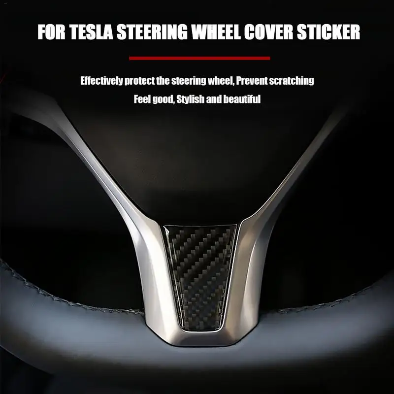 Накладка на руль автомобиля из углеродного волокна декоративная накладка для Tesla