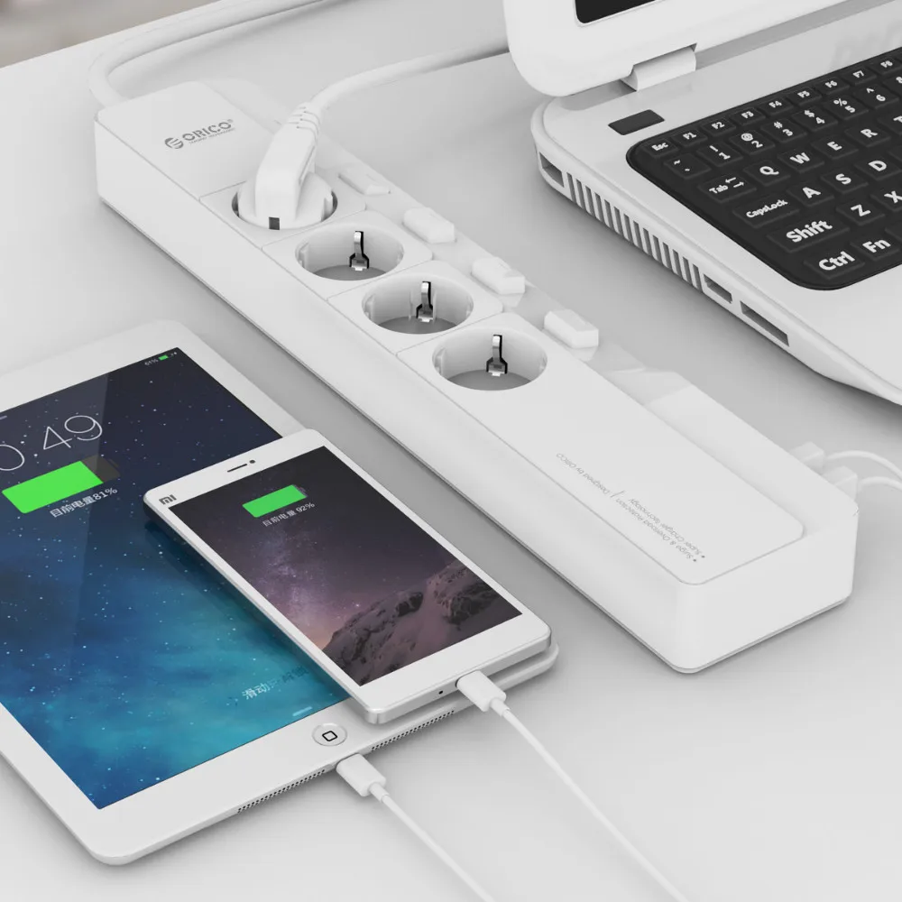ORICO умная розетка 4 розетки переменного тока 5 usb портов Защита от перенапряжения