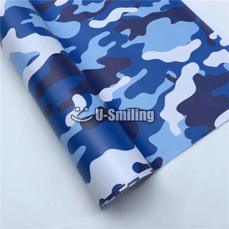 Виниловая пленка Best Tiger Blue Camo самоклеящаяся для автомобиля на велосипедную