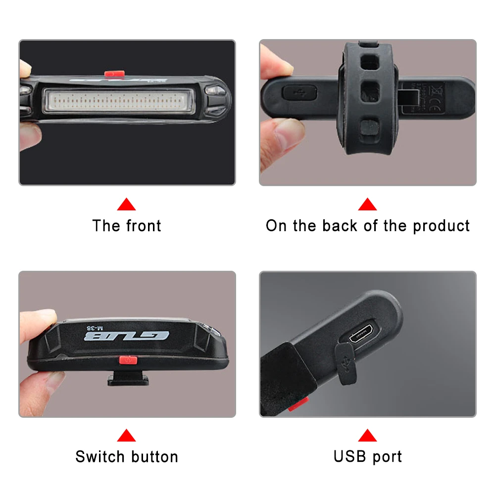 Велосипедный задний фонарь светодиодный с зарядкой через USB ночная ездовая